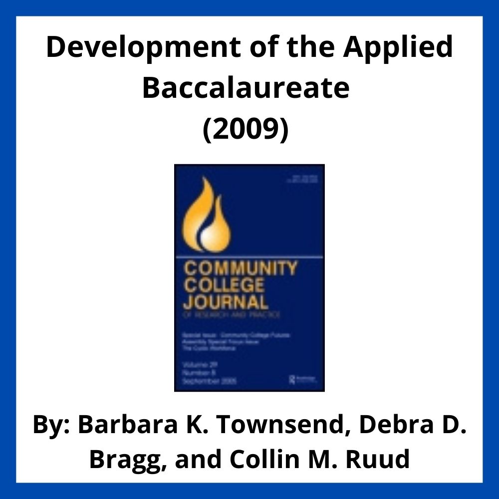 Development of the Applied Baccalaureate (2009)